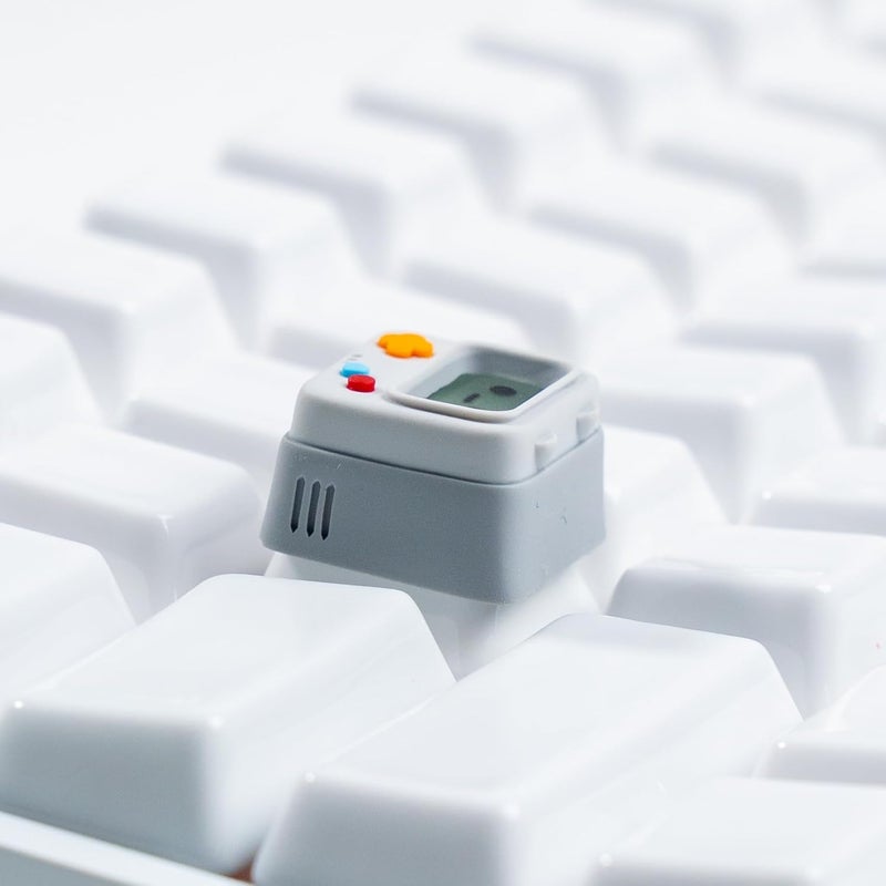 ULTRAEQUIP Artisan Keycaps, Cute Retro Game Consoler-Shpaed Keycap, Shine Through Resin Handmade, Single 1U Replace Key for ESC Key Mechanical Keyboard (Grey) - Image 5